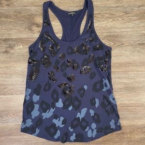 Express Sequin Leopard Print Tank